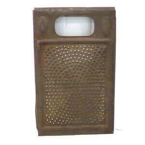 Antique Kitchen Grater Metal Cheese Vegetable Rustic Farmhouse Chic Primitive